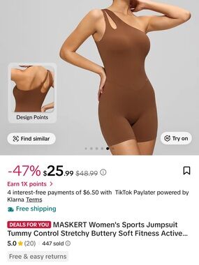 Women's Brown One-Shoulder Shaping Jumpsuit
